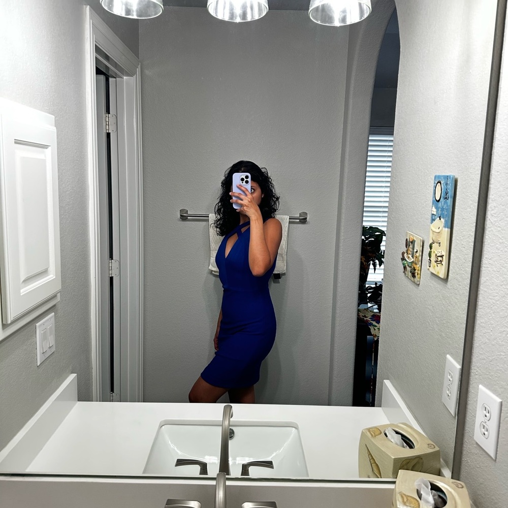 Blue Bodycon Party Dress | S View 3